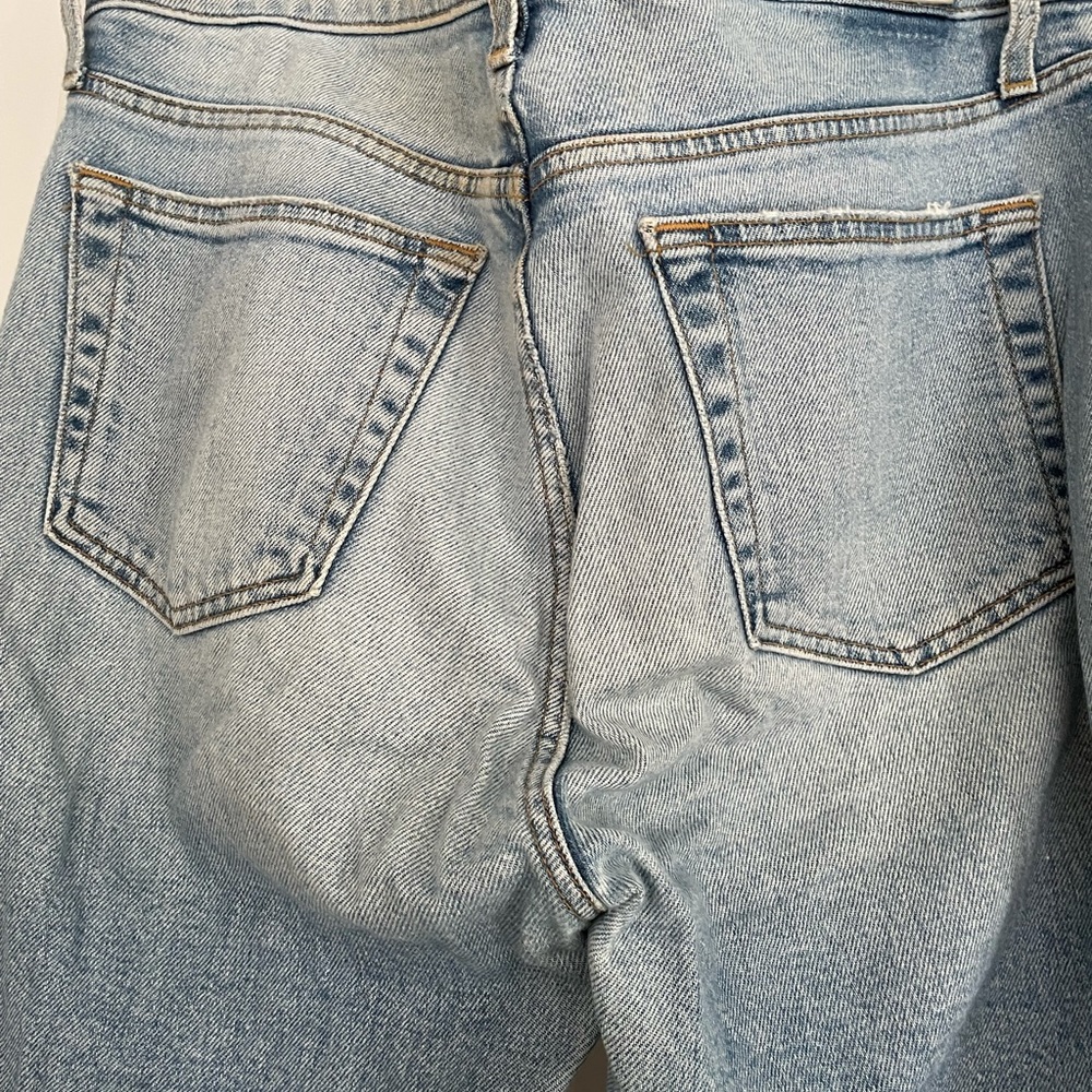 Redone High Rise Crop Jean Pale Indigo Wash - Picture 7 of 9